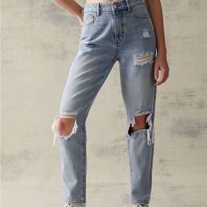 Pacsun light wash mom jean